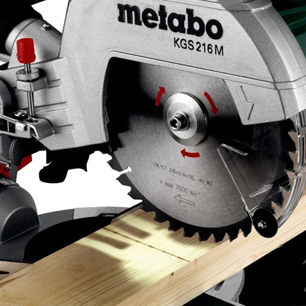 Metabo KGS 216 M 216mm Single Bevel Sliding Mitre Saw with Sliding Function 110V/1500W 613216390 Item Condition Seller Refurbished