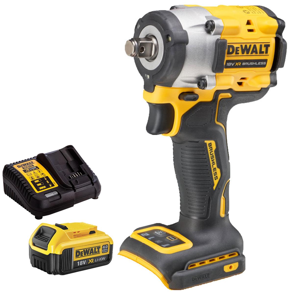 Dewalt DCF921N 18V XR Brushless Impact Wrench With 1 x 4.0Ah Battery & Charger
