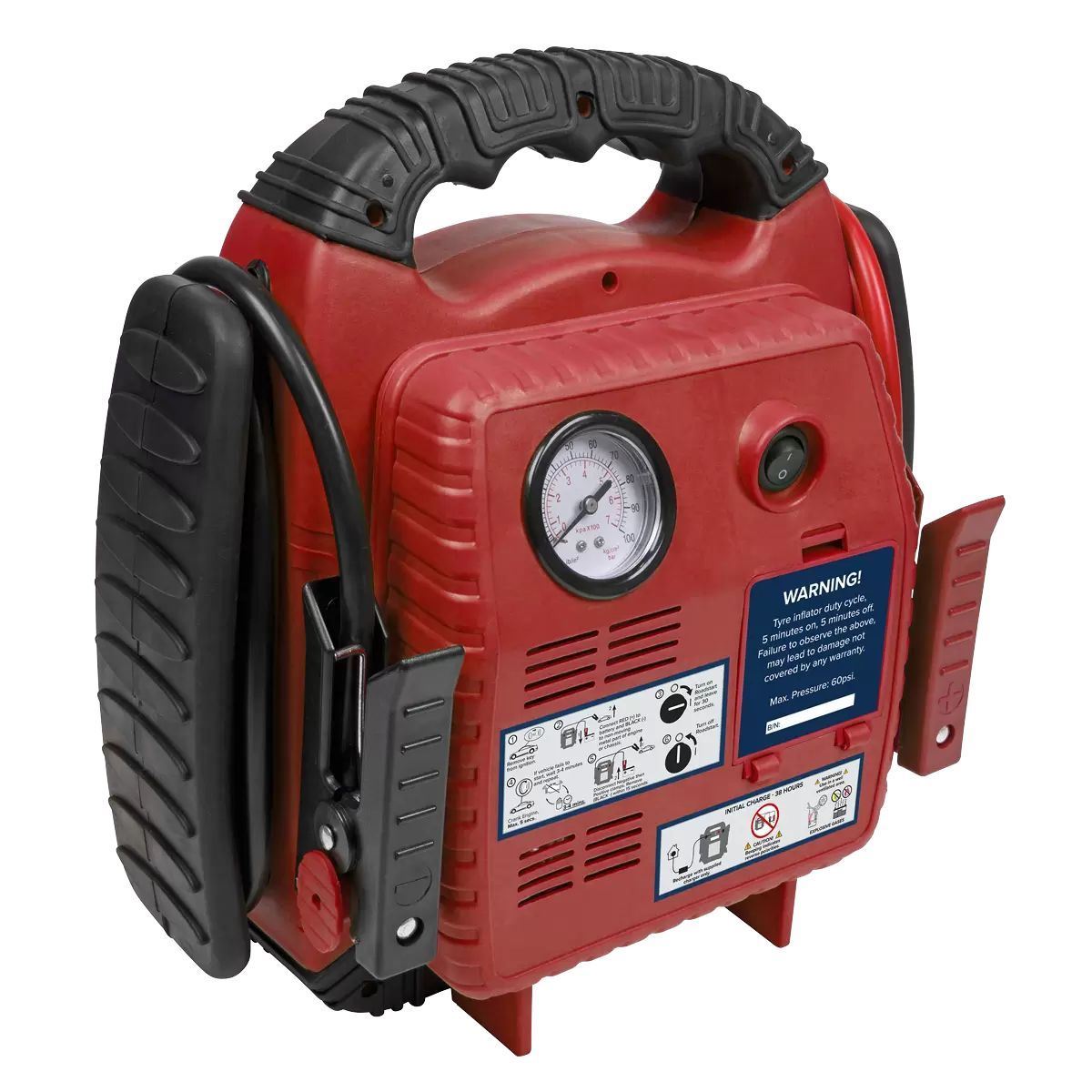 Sealey RS132 12V Road Start Emergency Power Pack with Air Compressor