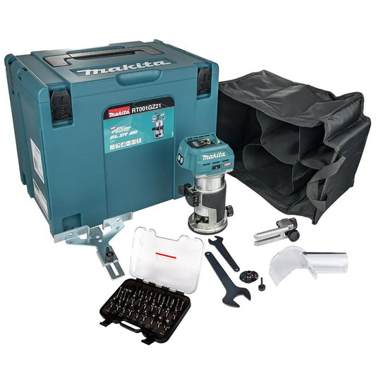 Makita RT001GZ21 40V XGT Brushless Trimmer With 35 Piece Cutter Set