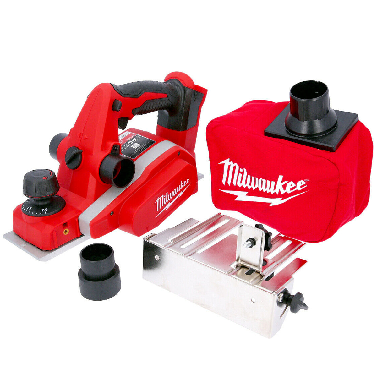 Milwaukee M18BP-0 18V Li-ion Cordless 82mm Compact Planer with 1 x 5.5Ah Battery Charger & Bag