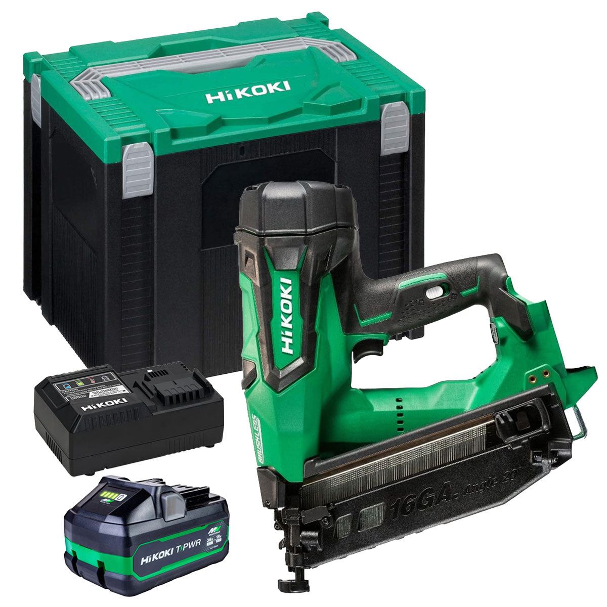 Hikoki NT1865DMBJ4Z 18V Brushless 16G Second Fix Nailer with 1 x 4.0Ah/8.0Ah Battery Charger & Case