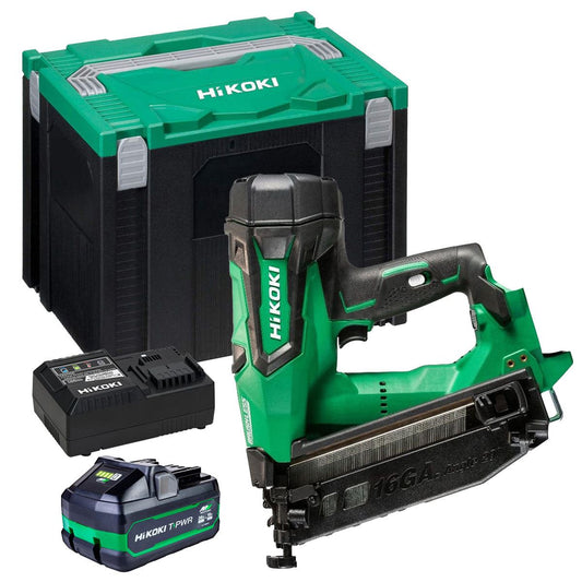 Hikoki NT1865DMBJ4Z 18V Brushless 16G Second Fix Nailer with 1 x 4.0Ah/8.0Ah Battery Charger & Case