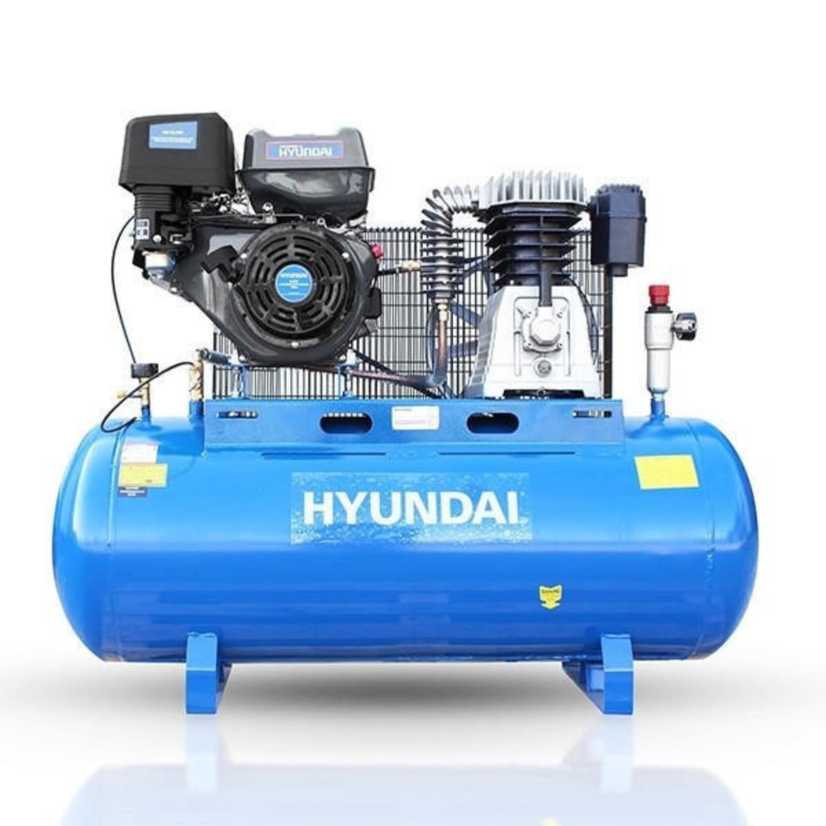Hyundai HY140200PES 14hp 200L Petrol Belt Driven Air Compressor 29CFM/145psi