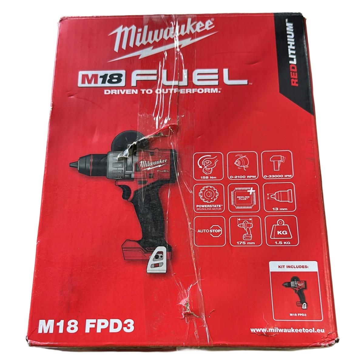 Milwaukee M18FPD3-0 18V Fuel Brushless Combi Drill Body Only 4933498060 Item Condition Seller Refurbished
