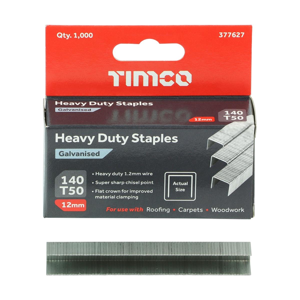 FirmaHold 12mm Heavy Duty Chisel Point Galvanised Staples Pack of 1000 - 377627