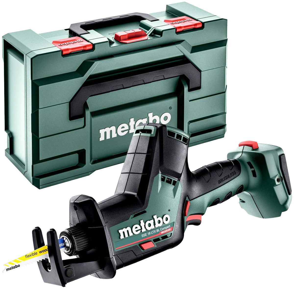 Metabo SSE 18 LTX BL Compact 18V Brushless Sabre Saw with 1 x 4.0Ah Battery Charger & Metabox