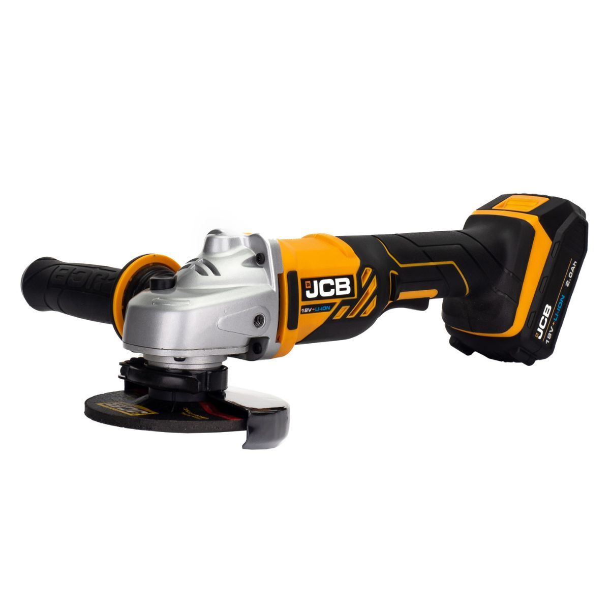 JCB 18AG-2-V2 18V Cordless Angle Grinder 115mm with 2 x 2.0Ah Batteries & 1 x 2.4A Fast Charger