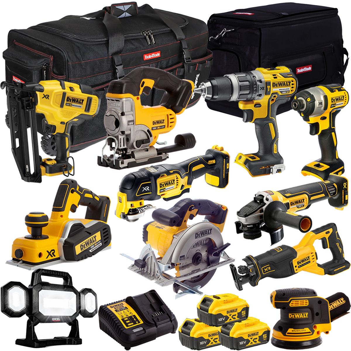 Dewalt 18V 11 Piece Cordless Combo Kit with 3 x 5.0Ah Battery & Charger T4TKIT-918