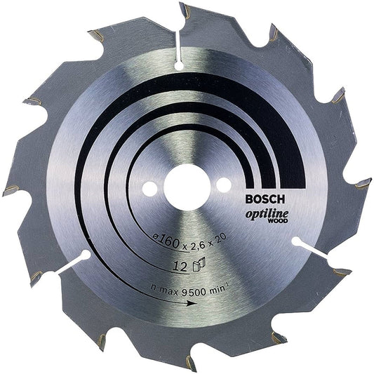Bosch 160mm Wood Circular Saw Blade Optiline 12T 2608641173