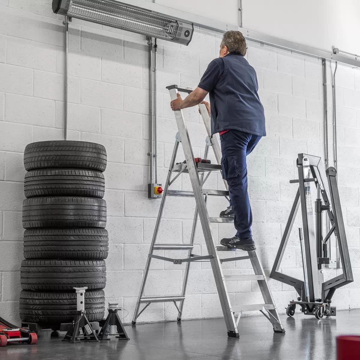 Sealey AXL6 Industrial Aluminium Step Ladder 6-Tread