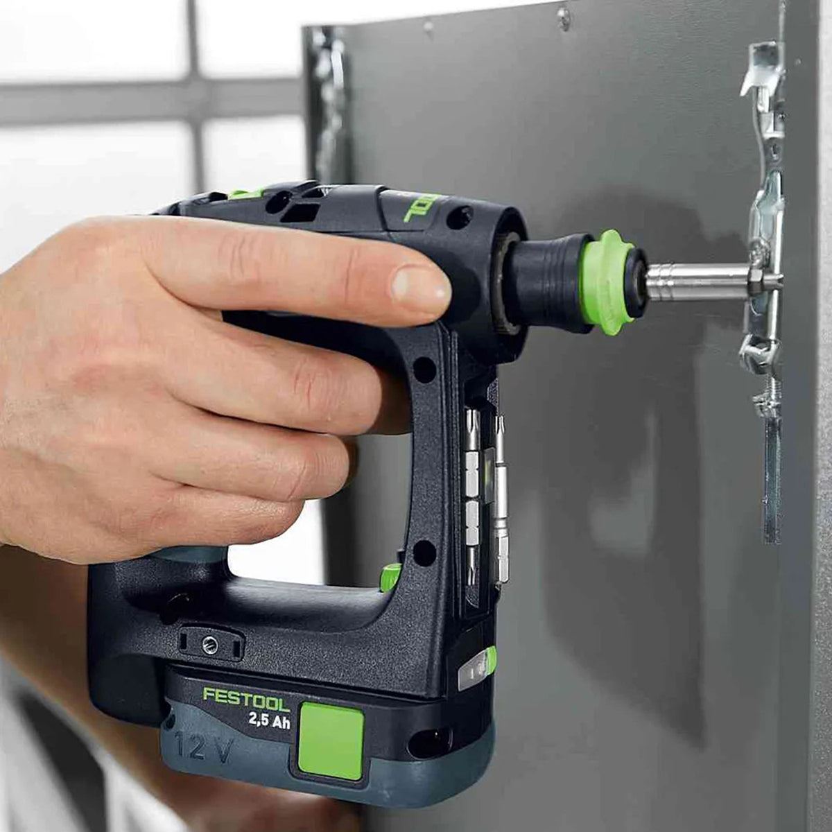 Festool CXS 12 2,5-Plus GB 12V Brushless Drill Driver With 2 x 2.5Ah Batteries, Charger & Case - 576866