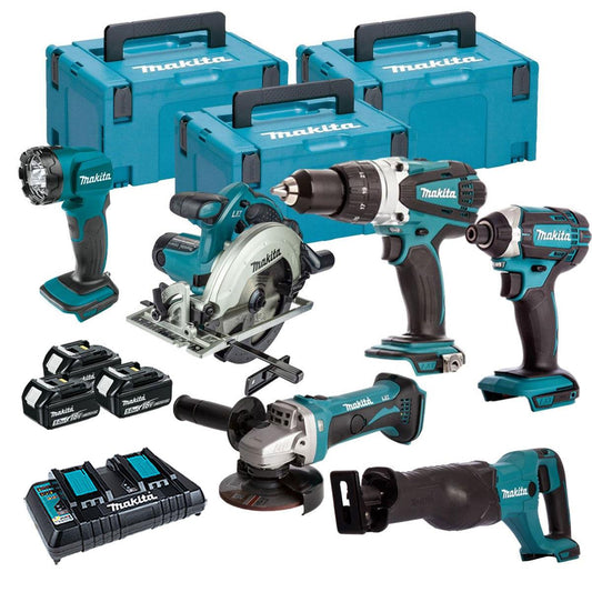 Makita 18V 6 Piece Power Tool Kit with 3 x 5.0Ah Battery & Charger T4TKIT-16466