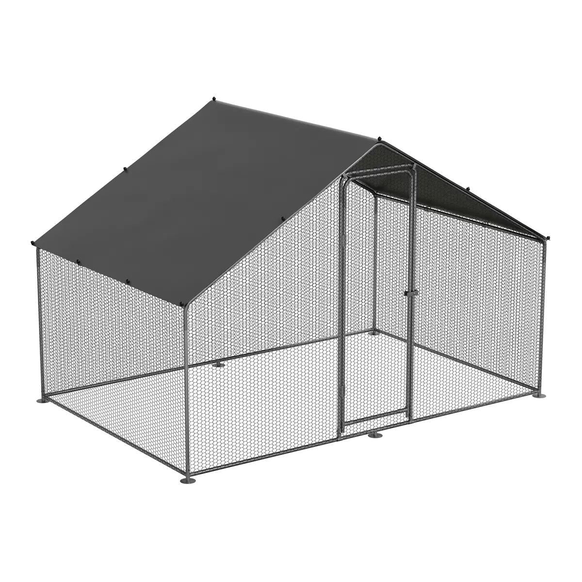Sealey DG278 Dellonda 3 x 2 x 2m Walk-In Chicken Run, Galvanized Steel, Roof Cover & PVC Coated Chicken Wire