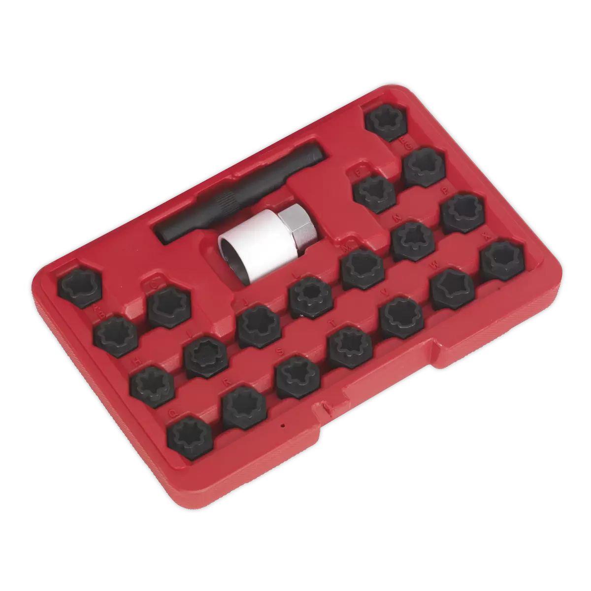 Sealey SX206 Locking Wheel Nut Key Set for Audi 22pc