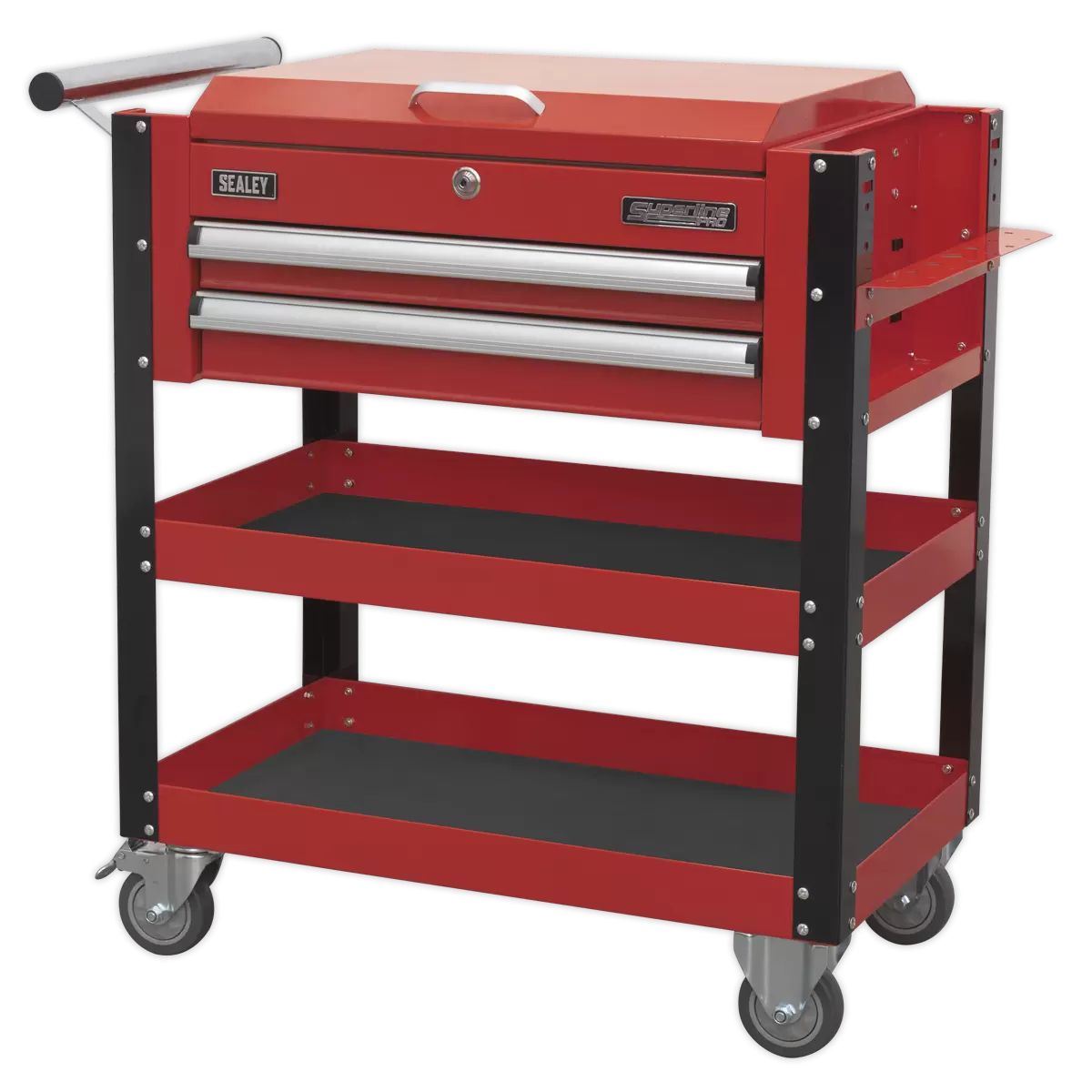 Sealey AP760M Heavy-Duty Mobile Tool Parts Trolley 2 Drawers Lockable Top Red