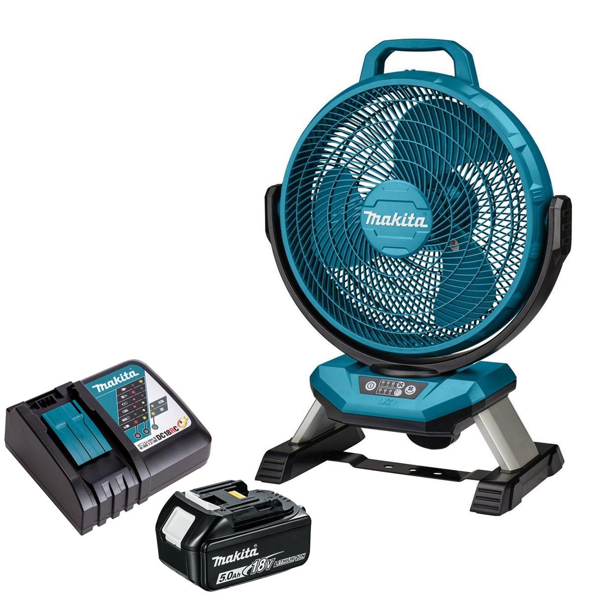 Makita DCF301Z 18V Cordless Portable Fan with 1 x 5.0Ah Battery & Charger
