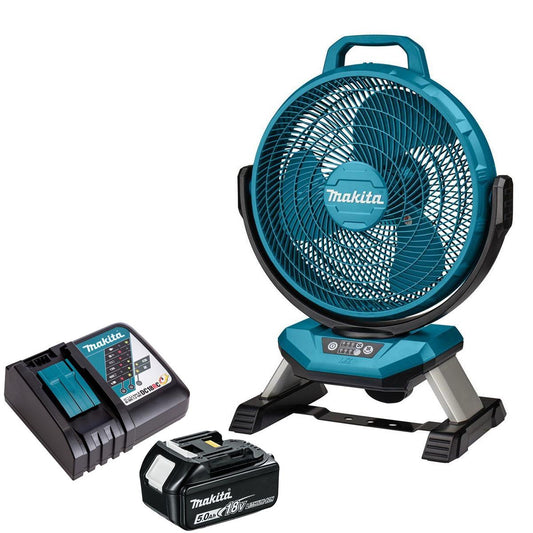Makita DCF301Z 18V Cordless Portable Fan with 1 x 5.0Ah Battery & Charger