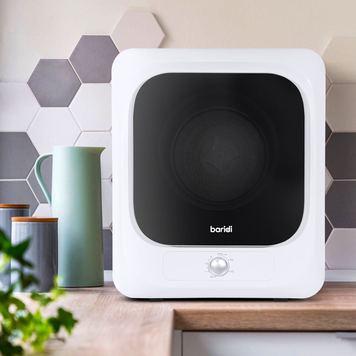 Sealey DH192 Baridi Tabletop Mini Tumble Dryer with Analogue Controls 2.5kg Capacity White 240V