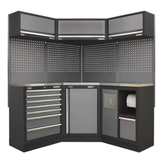 Sealey APMSSTACK08SS Modular 1.6m Storage System Combo Stainless Steel Worktop