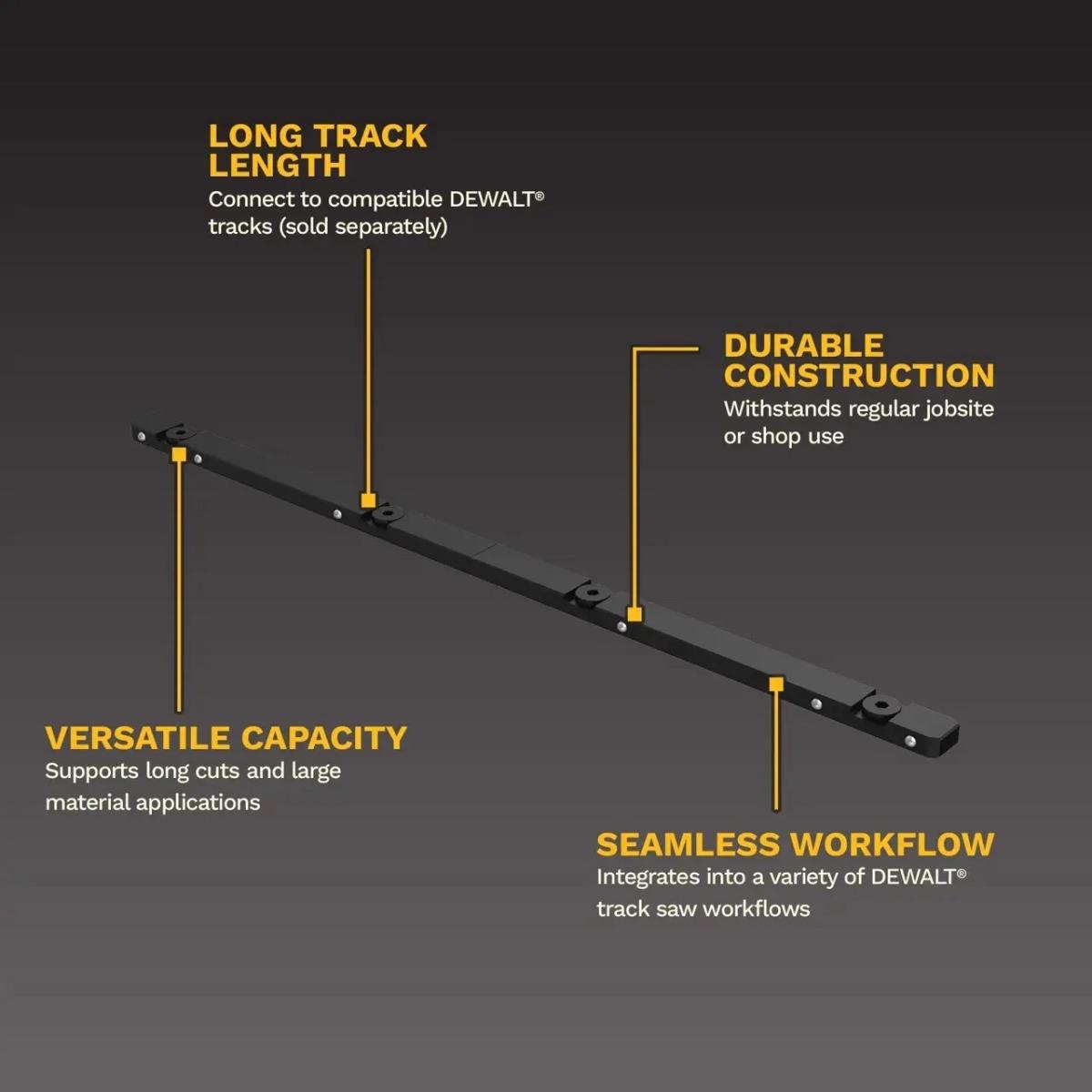 Dewalt Plunge Saw Accessories Set 2 x 1.5m Guide Rail, Clamps, Connector & Rail Bag