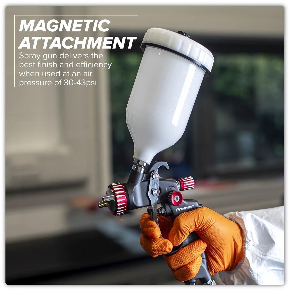 Sealey HVLP01 Premier Professional HVLP Gravity Feed Spray Gun 1.3mm Set-Up