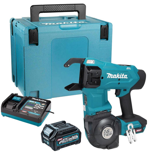 Makita TR001GZ 40V Max XGT Brushless Rebar Tying Tool With 1 x 2.5Ah Battery Charger & Case