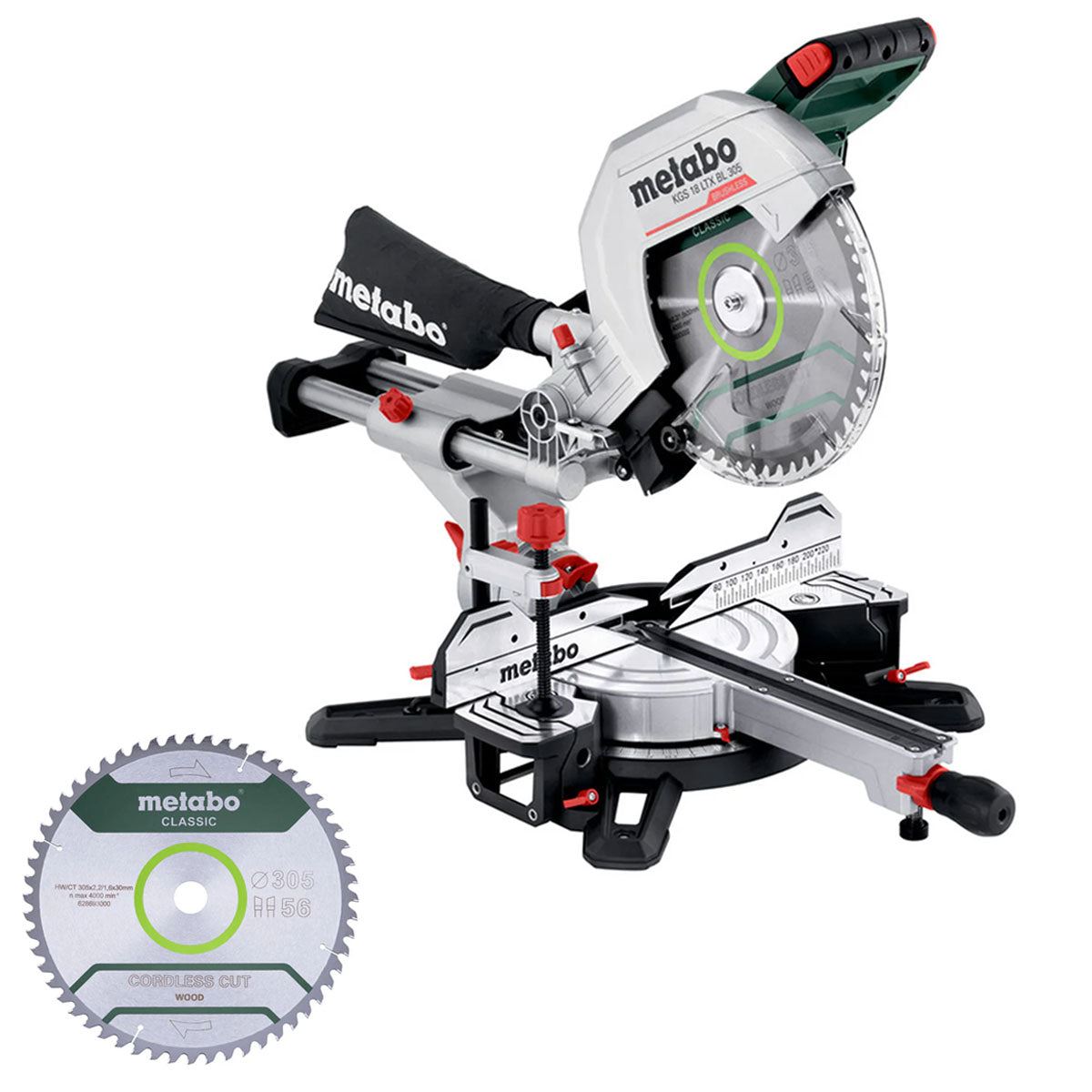 Metabo KGS 18 LTX BL 305 18V 305mm Brushless Sliding Mitre Saw with Blade