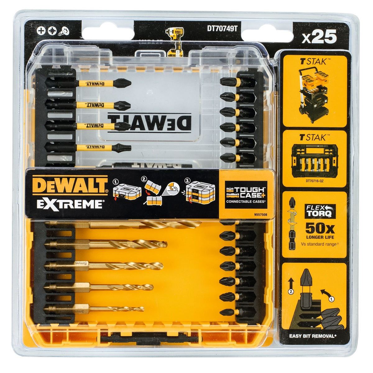 DeWalt DT70749T-QZ FLEXTORQ Drill Drive Set of 25 Pieces