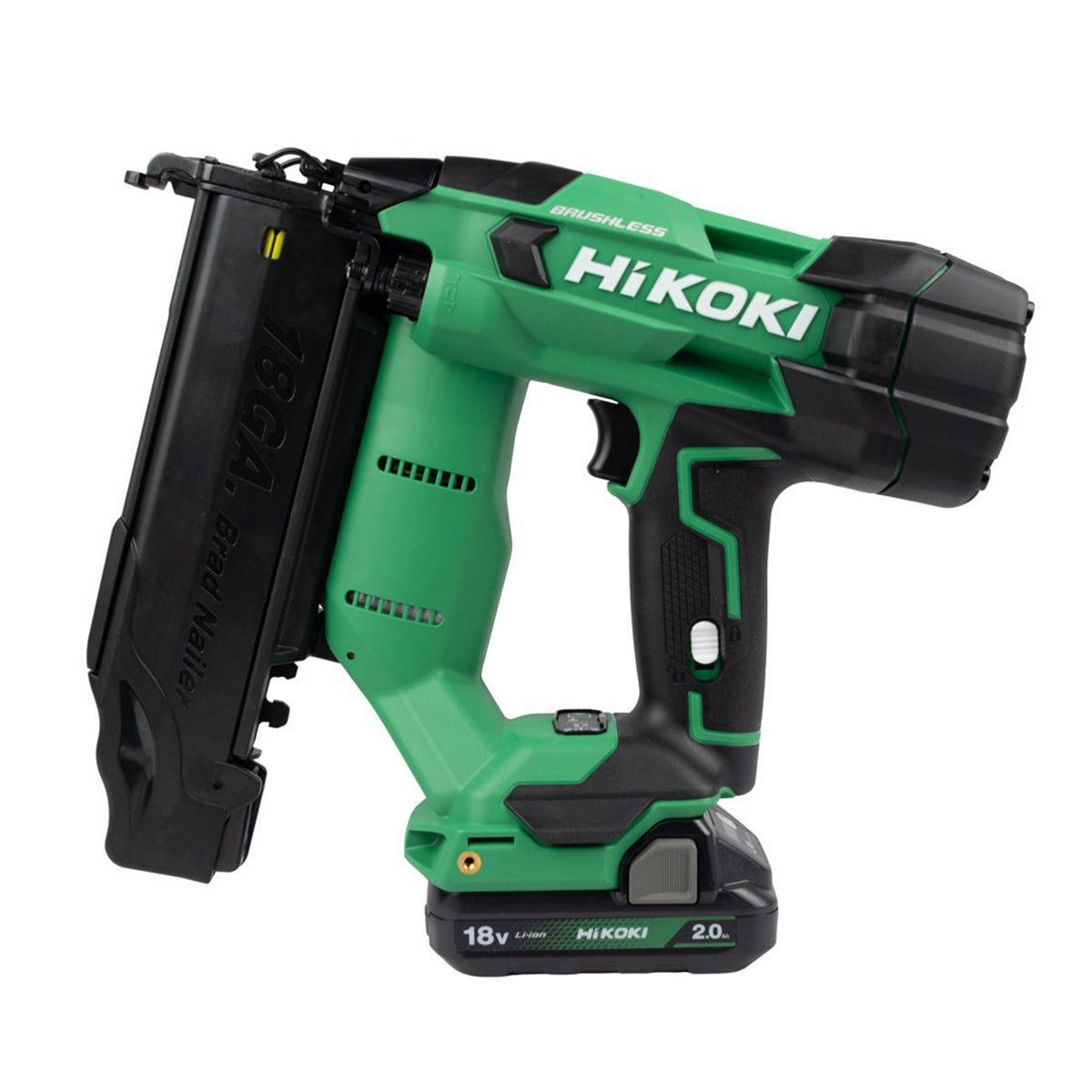 Hikoki NT1850DFJXZ 18V Brushless 18G Brad Nailer with 2 x 2.0Ah Batteries, Charger & Case