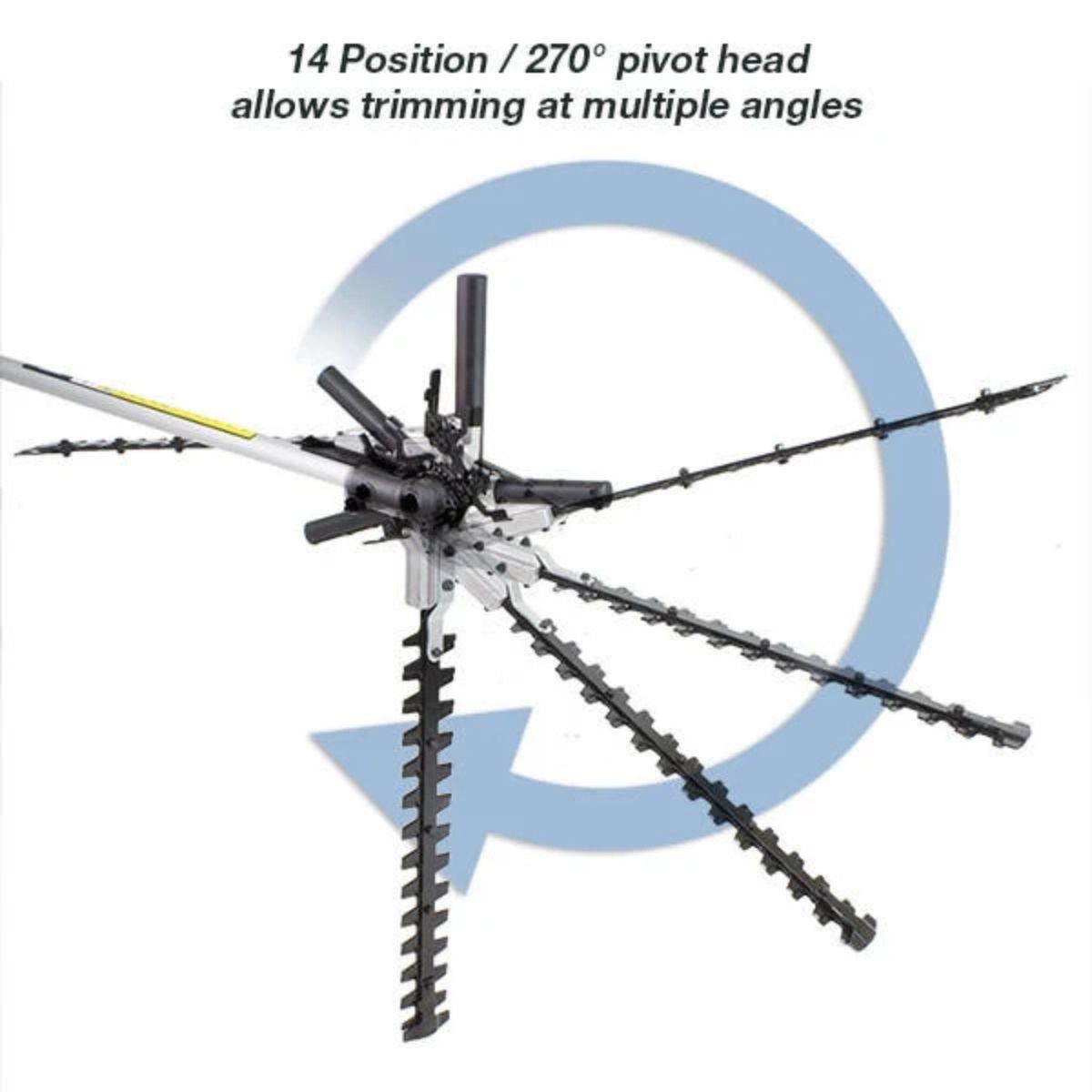 Hyundai HYPT5200X 52cc 425mm Long Reach Petrol Pole Hedge Trimmer Pruner 2-Stroke