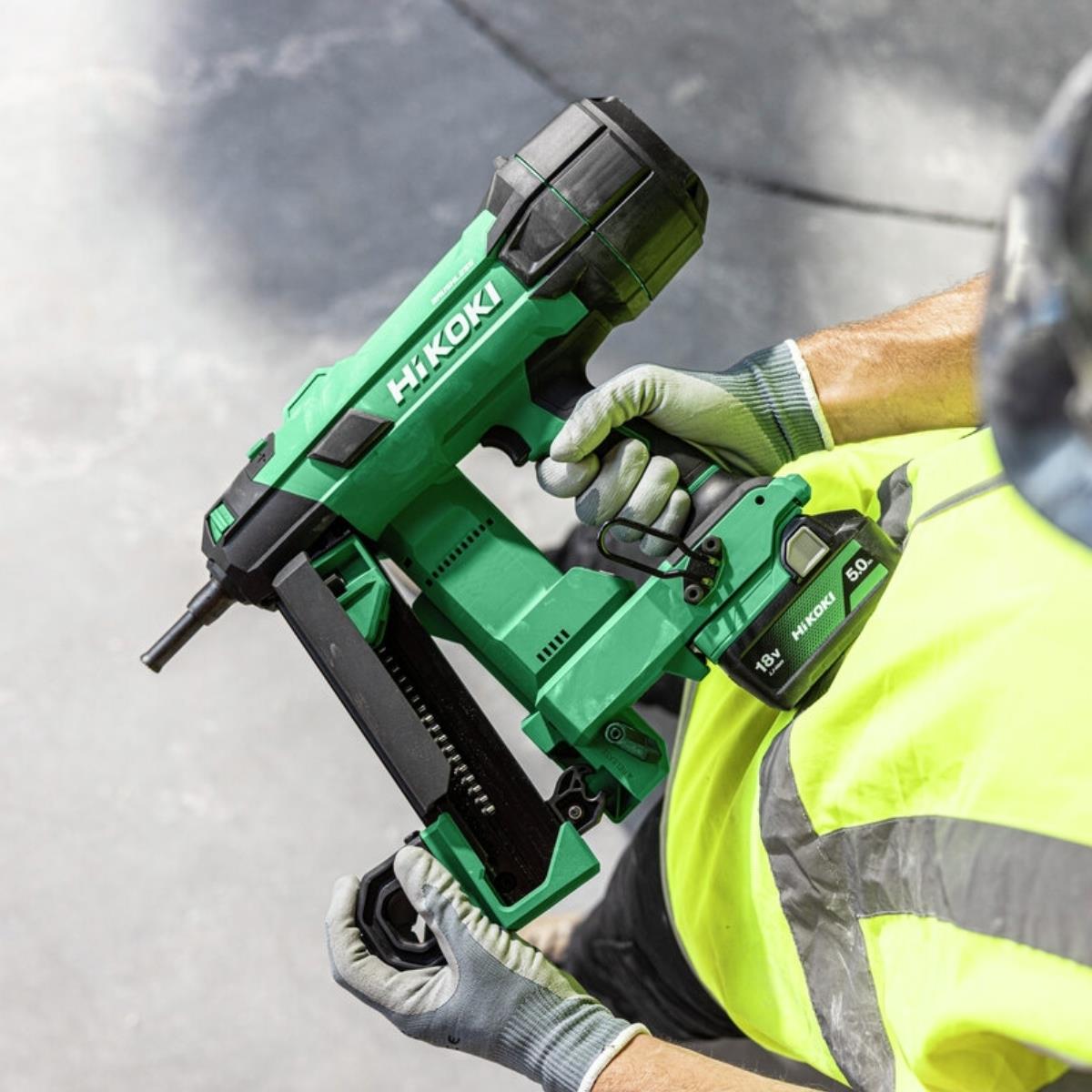 HiKOKI NC1840DAJPZ 18V Brushless Concrete Nailer with 2 x 5.0Ah Battery, Charger & Carry Case