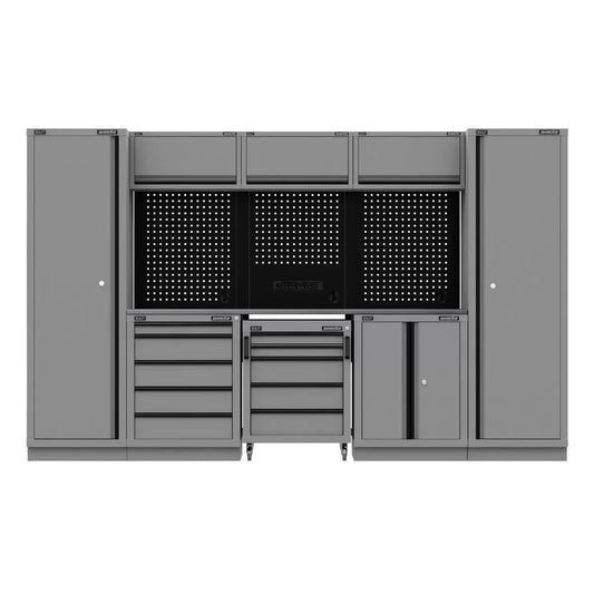 Sealey APMSBESTACK01SS Superline PRO Black Edition Storage System with Stainless Worktop 3.24m