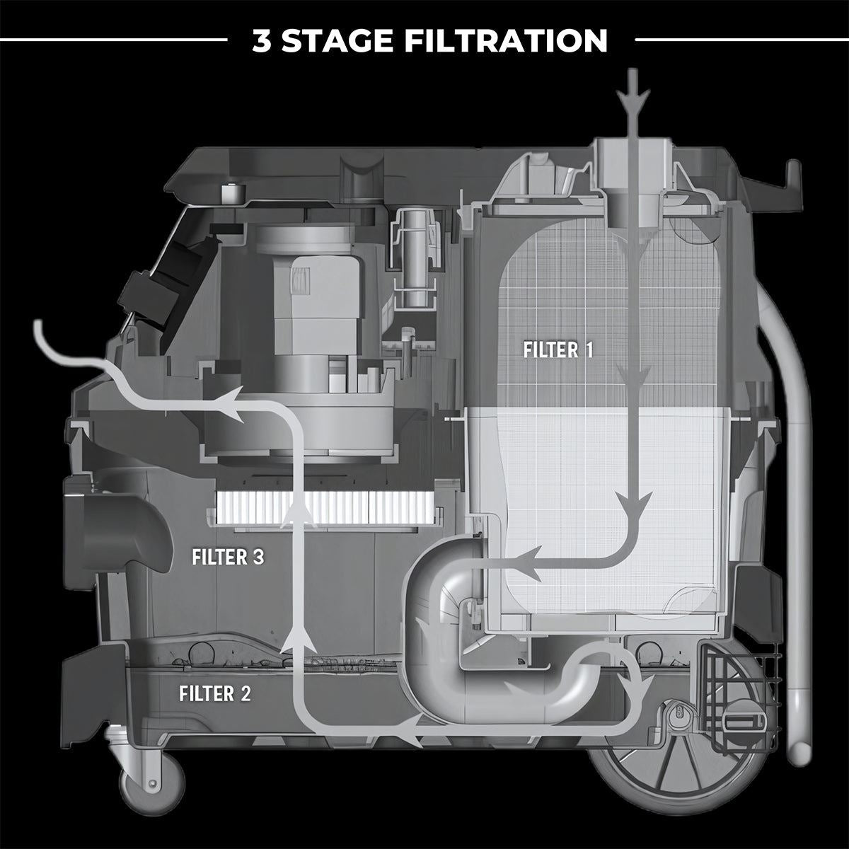 Excel 30L Mobile Dust Extractor Wet & Dry Vacuum Cleaner 240V/1600W