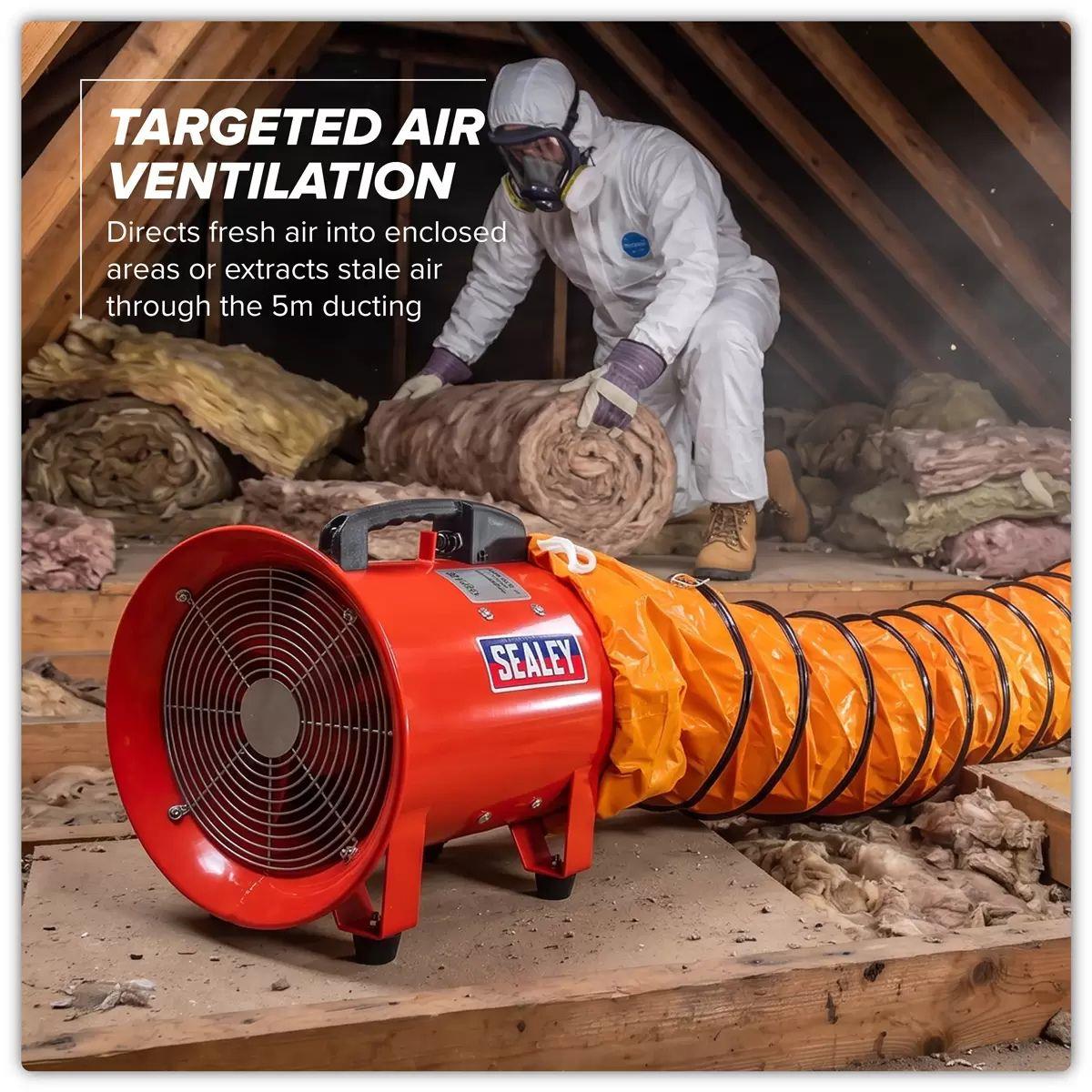 Sealey VEN250 Portable Ventilator 250mm with 5mtr Ducting