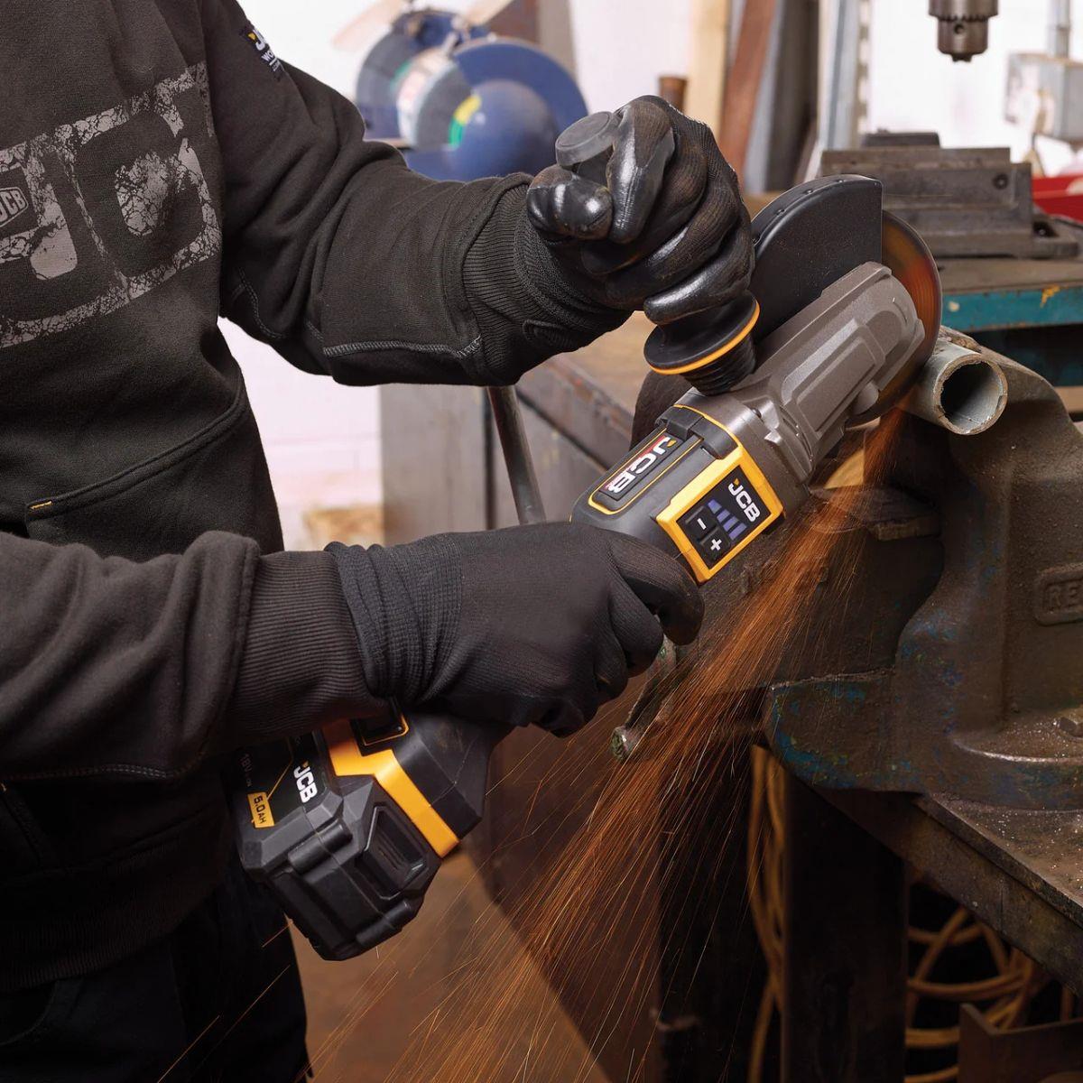 JCB-18PFAG-125 18V Brushless Flat Head Angle Grinder 125mm with Paddle Switch Body Only