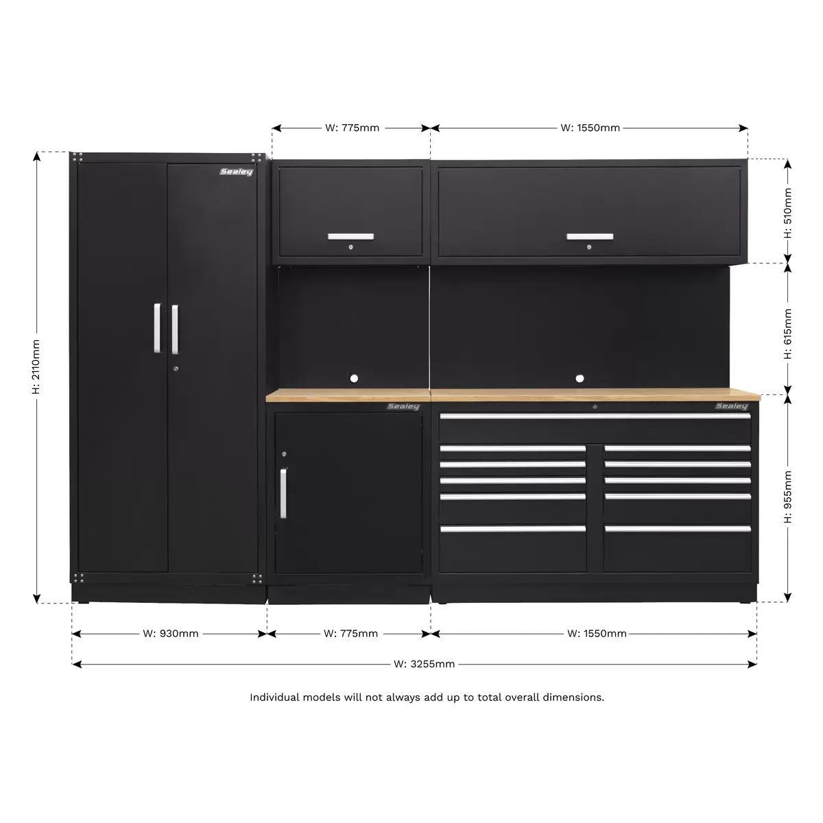 Sealey APMSCOMBO2W Premier 3.3m Storage System Oak Worktop