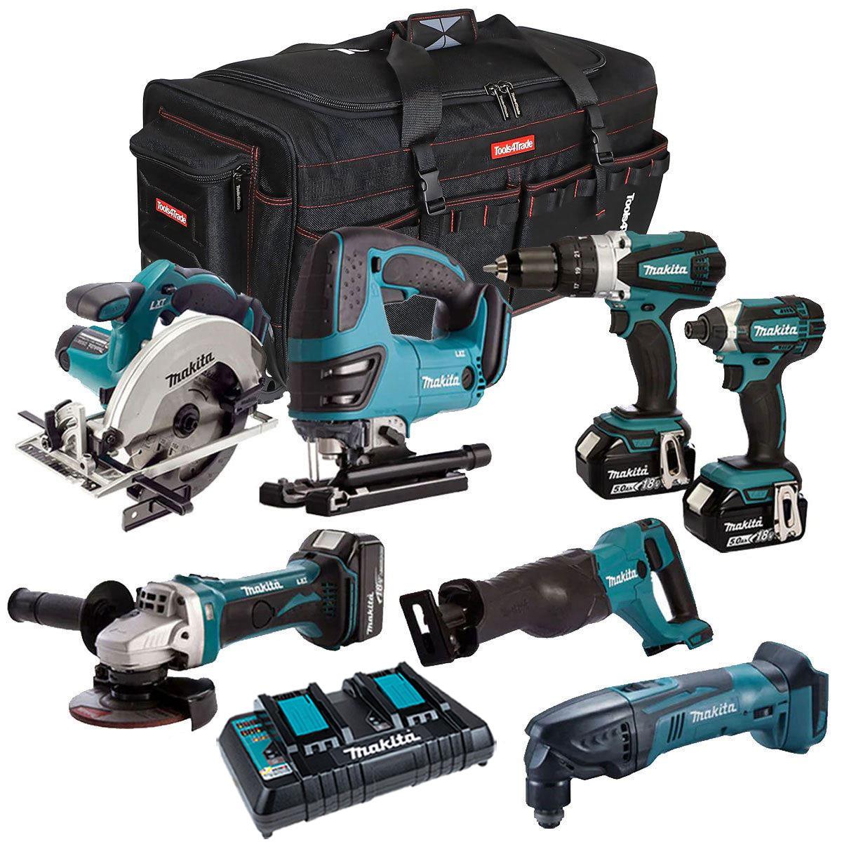 Makita 18V 7 Piece Tool Kit with 3 x 5.0Ah Batteries & Charger T4TKIT-4377