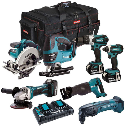 Makita 18V 7 Piece Tool Kit with 3 x 5.0Ah Batteries & Charger T4TKIT-4377