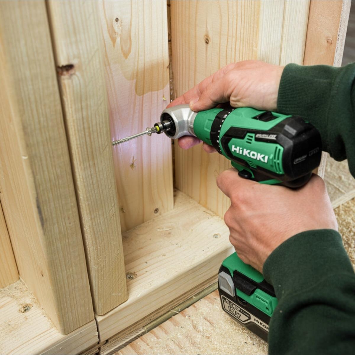 HiKOKI DS18DDQJRZ 18V Brushless Drill Driver with 2 x 2.0Ah Batteries, Charger, 4 x Tool Attachments & Case