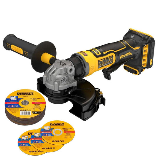 Dewalt DCG404N-XJ 18V XR Brushless 125mm Angle Grinder with Cutting Discs Pack of 25