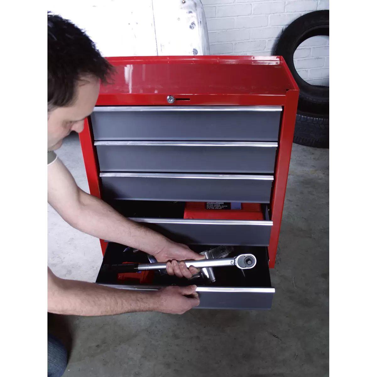Sealey AP22505BB Rollcab 5 Drawer with Ball Bearing Slides Red/Grey