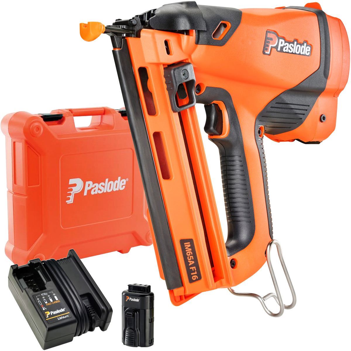 Paslode IM65A F16 7.4V Second Fix Finishing Angled Nail Gun with 1 x 2.1Ah Battery Charger & Case 916275