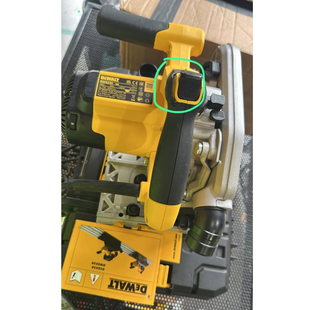 Dewalt DWS520KT 165mm Heavy-Duty Plunge Saw 1300W 240V - No Guide Rail Item Condition Box Opened Never Used