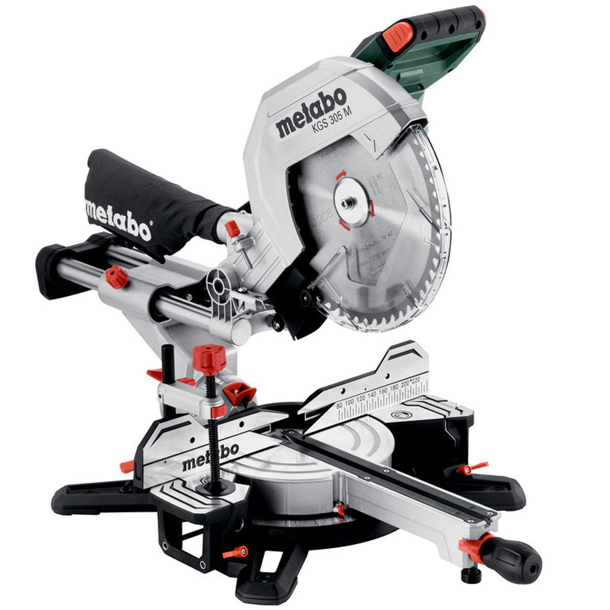 Metabo KGS 305 M 305mm Double Bevel Sliding Compound Mitre Saw 240V/1600W with Universal Wheel Stand