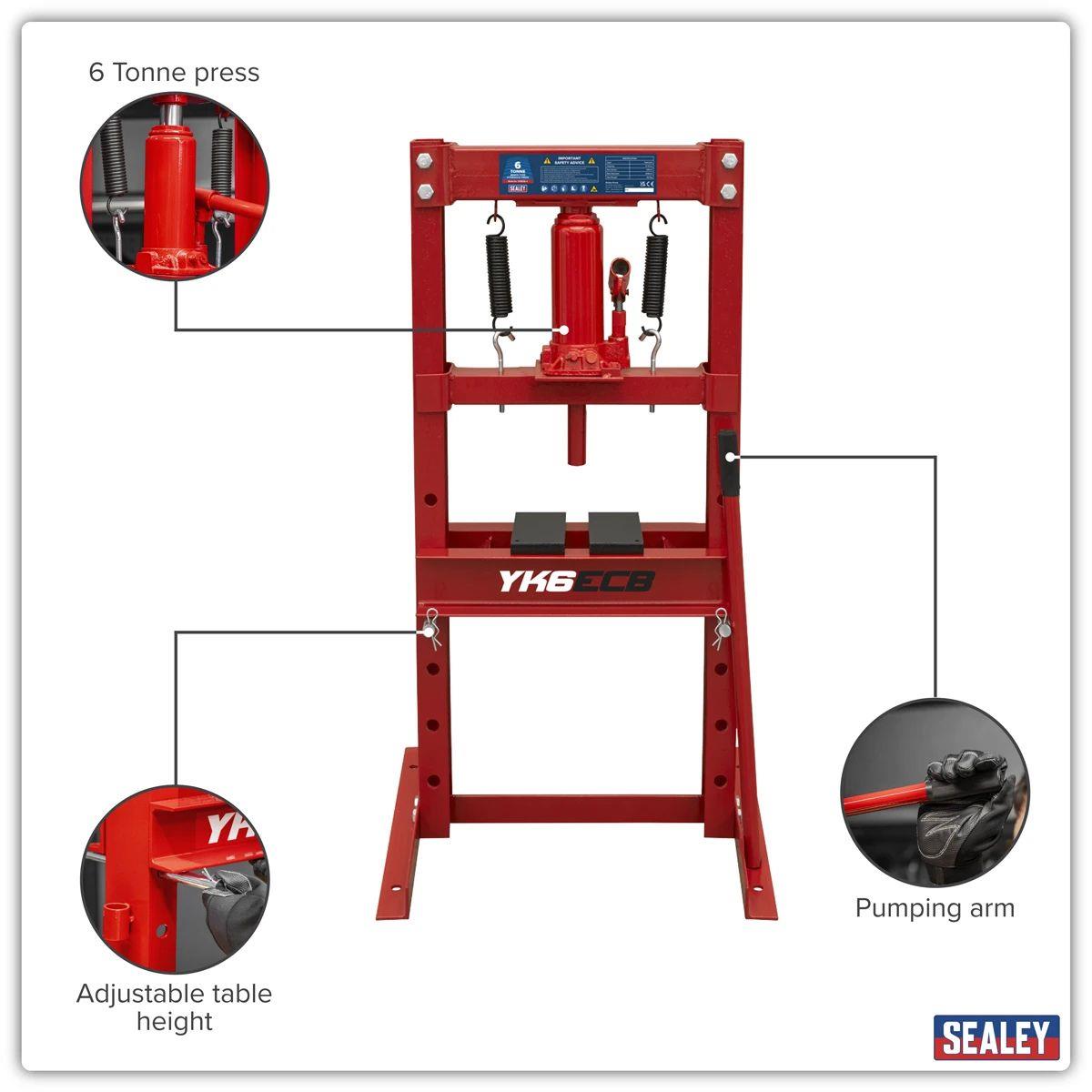 Sealey YK6ECB 6 Tonne Bench Type Hydraulic Press