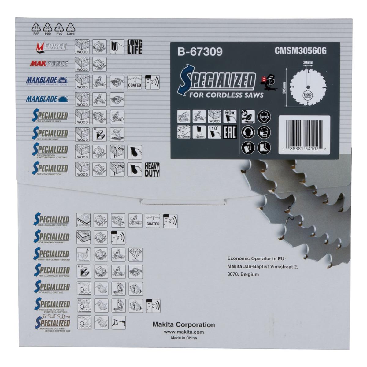 Makita B-67309 Efficut TCT Mitre Saw Blade 305mm x 30mm x 60T