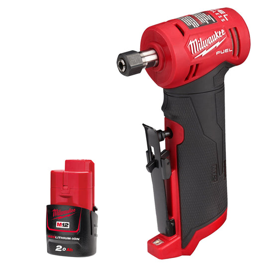 Milwaukee M12FDGA-0 12V Fuel Brushless Angled Die Grinder with 1 x 2.0Ah Battery