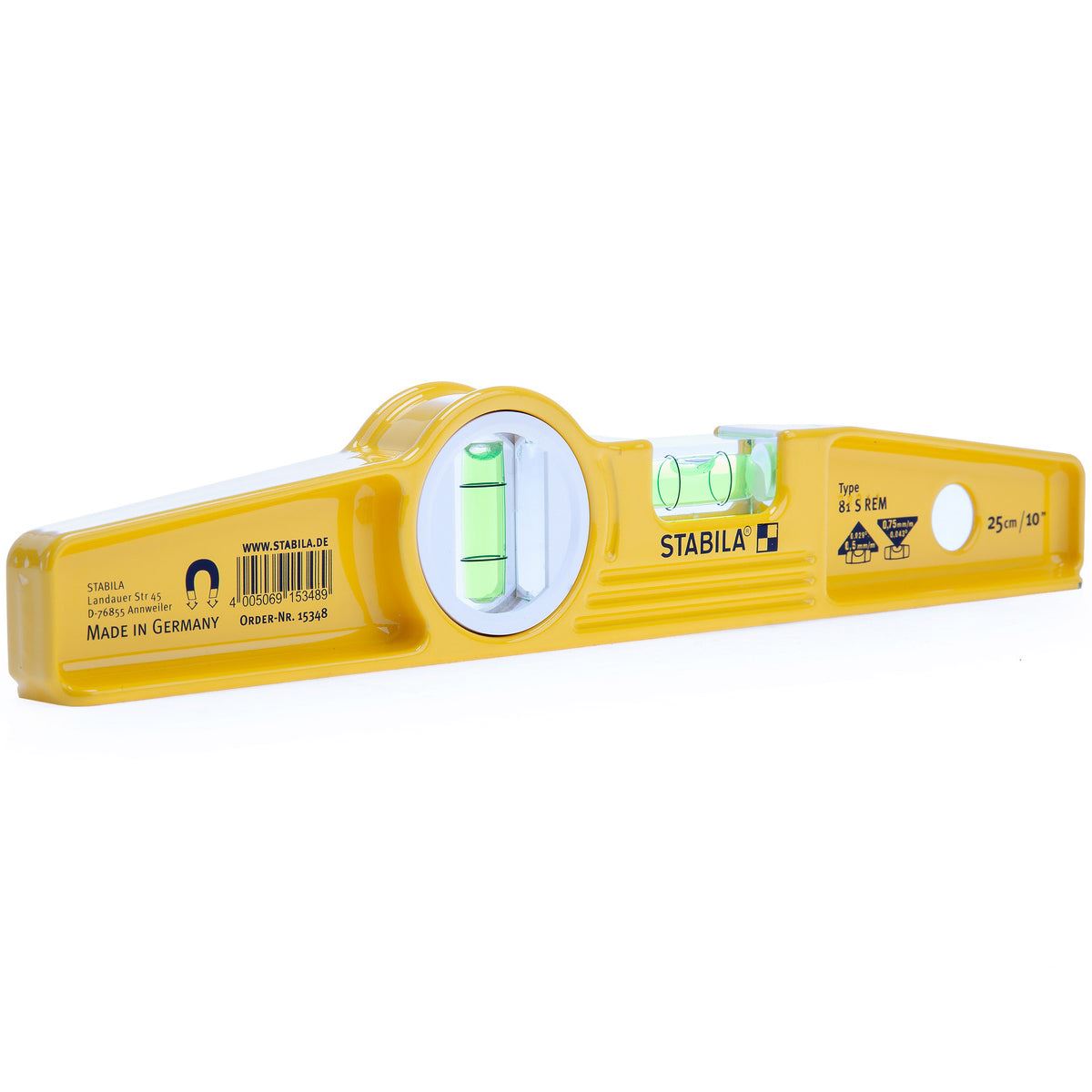 Stabila STB81SREM 25cm Magnetic Rare Earth Torpedo Level 15415 With Nylon Pouch
