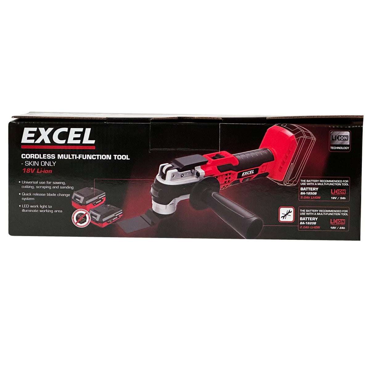Excel 18V Oscillating Multi Tool with 1 x 2.0Ah Battery & Charger
